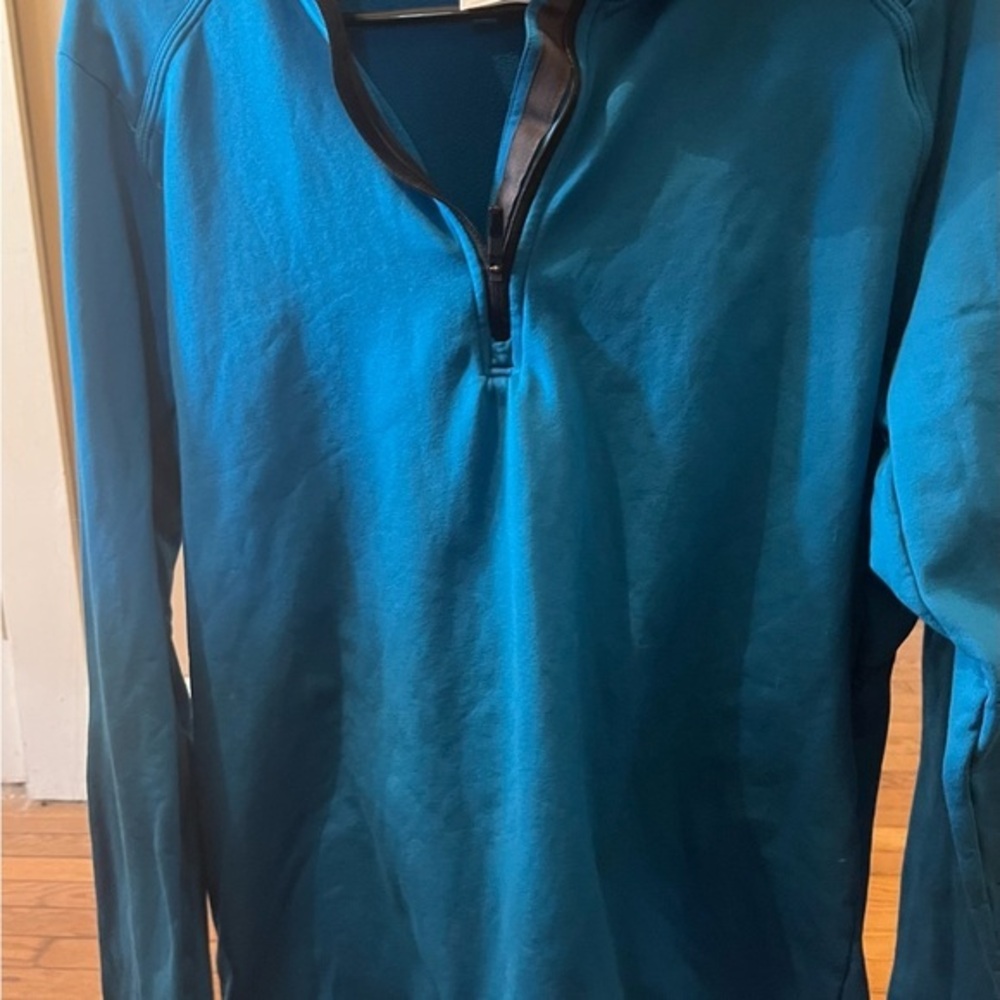 Adidas Black and Blue Quarter-Zip Top